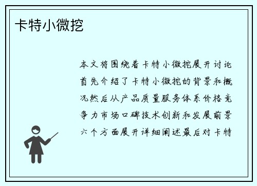 卡特小微挖 卡特小微挖