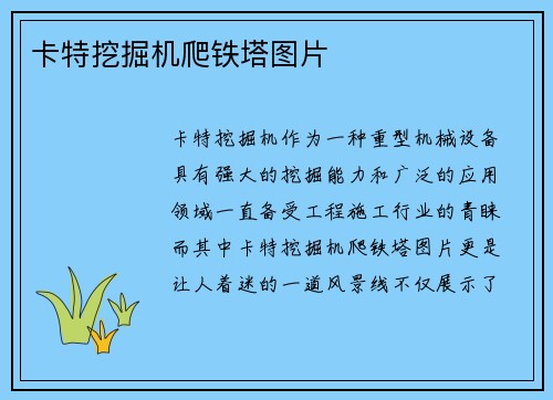 卡特挖掘机爬铁塔图片 卡特挖掘机爬铁塔图片